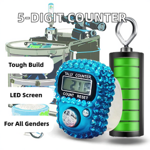 Contador Manual de 5 Dígitos al por Mayor, Contador de Dedos, Anillo Musulmán con Pantalla LED, Plástico, Alimentado por USB con 1 Año de Caché de Datos - Product Image 2