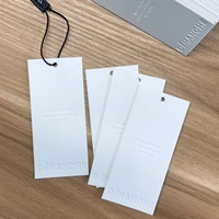 Haute qualité de luxe écologique 700G coton papier blanc en relief Logo recyclé étiquettes volantes pour vêtement/sacs/chaussures