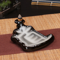 Support décoratif en céramique pour cônes d'encens à refoulement de fumée, pour la décoration intérieure, objet religieux, parfum d'ambiance.