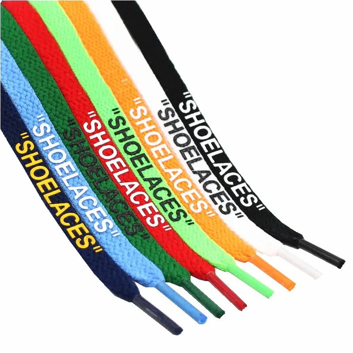Customized logo Rope Laces Flat Shoelace Silk Screen logo Sports Shoelace Polyester Rope Laces With Plastic Tip