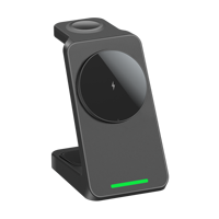 Cargador Inalámbrico Magnético 3 en 1 de Alta Calidad, Nuevo, Carga Rápida de 15W, para Teléfonos Celulares, Conexión Inteligente a Escritorio, Uso con Auriculares