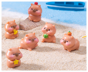 Dessin animé mini résine animal crocodile canard rose natation capybara grand petit moyen mini maison <span class=keywords><strong>de</strong></span> poupée accessoires été <span class=keywords><strong>jardin</strong></span> décor - Product Image 3