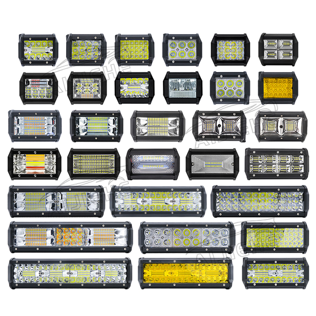 AIJIEHE 4-23 Inch Offroad LED Light Bar Flood/Spot Combo Beam Fog Light Spotlight IP67 Waterproof 9-36V UAZ SUV ATV Car