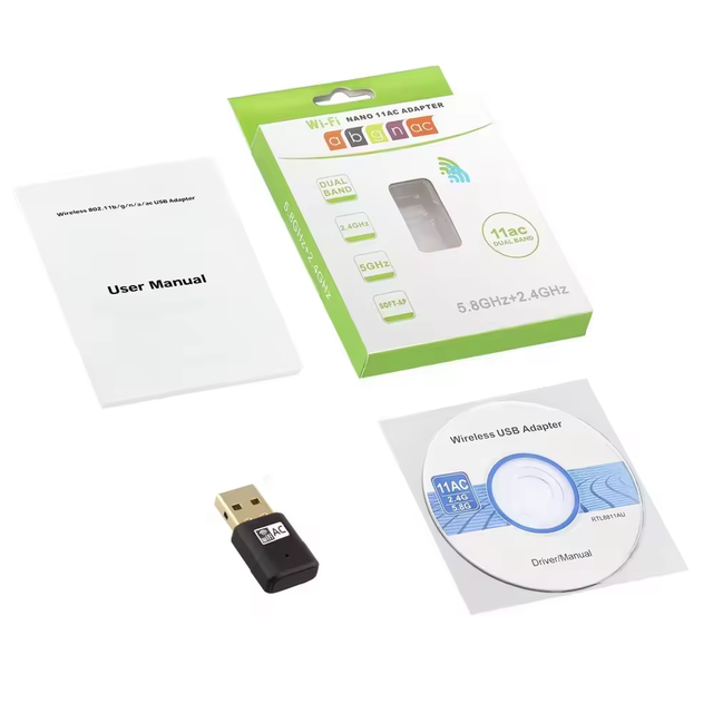 5B07 High Speed 600M 2.4GHz 5.8GHz WiFi Adapter Realtek RTL8811 Wireless Dongle Network Card for Computer
