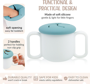 Recipiente de silicona para aperitivos para niños pequeños y bebés, tapa para aperitivos, <span class=keywords><strong>Snack</strong></span> <span class=keywords><strong>Attack</strong></span> II, taza para aperitivos sin BPA, plomo o ftalatos - Product Image 4