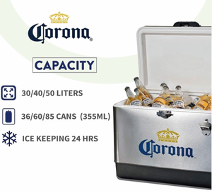 30/40/50 LÍT TÙY CHỈNH Dã Ngoại <span class=keywords><strong>Ice</strong></span> <span class=keywords><strong>Cooler</strong></span> Retro làm mát <span class=keywords><strong>ice</strong></span> ngực kim loại hộp mát cho bia và uống - Product Image 2