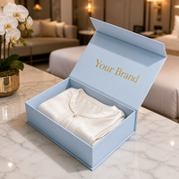 Boîte Cadeau Luxe Bleu Ciel pour Vêtements, Emballage Rigide en Papier Personnalisé avec Logo pour Pyjamas en Soie, Vente en Gros pour Boutiques et Détail