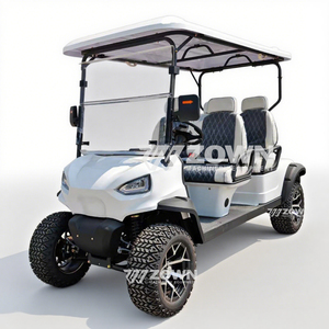 Elegante Carro Utilitario Blanco para Golf con Chasis de Alta Distancia al Suelo, Neumáticos Todoterreno, Buggy para Viajes Cortos en Resorts - Product Image 1