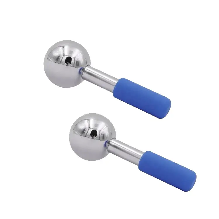 Hot cold therapy roller ball skincare eyes massage tools Stainless steel freeze sticks facial ice globes