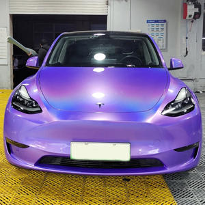 Film de protection pour voiture Wrapmaster 5*56ft Laser Purple, sans bulles, brillant, irisé, en PVC, avec fonction de changement de couleur. - Product Image 2