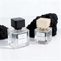 Vente en gros de flacons de parfum carrés transparents en verre de 30 ml, 50 ml, 100 ml, flacon pulvérisateur vide, atomiseur