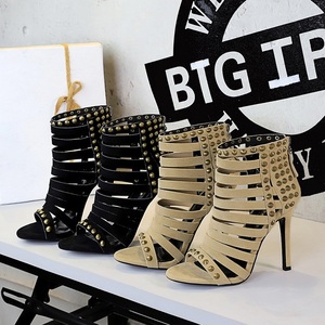 Sexy Rivets Studded 2025 Women Zip Shoes Summer Designer Retro Hollow Ankle <b>Boots</b> - Product Image 4