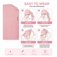 Serviette turban pour cheveux en microfibre personnalisée, super absorbante, à séchage rapide, douce et confortable