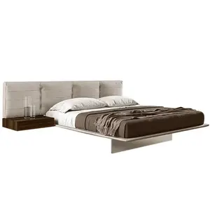 Luxury Hotel Bedroom Set Italian Leather Headboard Extra Large Hotel Bedframe