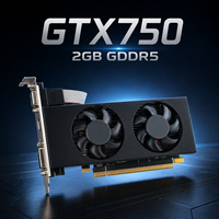 Nouvelle carte graphique GTX750 2 Go GDDR5 128 bits à profil bas avec refroidissement par ventilateur pour jeux DVI VGA pour ordinateur de bureau et pièces PC