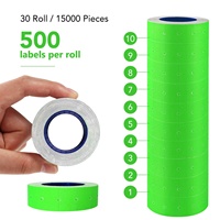Label Harga Hijau Gulungan Kertas Penanda Harga Stiker Tag untuk Penggunaan Toko Ritel MX-5500