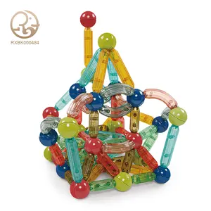 3+ वर्ष की आयु के बच्चों के लिए DIY रंगीन रचनात्मक चुंबकीय बिल्डिंग स्टिक ब्लॉक, बच्चों के चुंबकीय बिल्डिंग ब्लॉक खिलौने इकट्ठा करते हैं