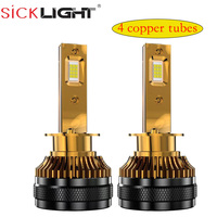 Lampu Led 4575 CSP 50000LM 300W Canbus, bola lampu depan Led empat tabung tembaga putih HB3 9005 HB4 9006 H1 H11 untuk mobil