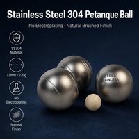 Boules de pétanque en acier inoxydable ZQURE, 3 boules, inox, pour sports de plein air, avec emballage