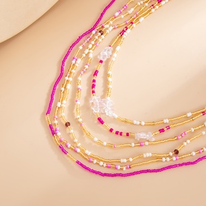 Ensemble de chaînes de taille bohèmes multicolores en perles pour femme, chaînes de ventre superposées, accessoires de plage, bijoux de corps, cadeaux d'été - Product Image 4