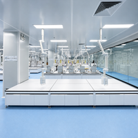 Banc de laboratoire commercial SCEELAB en acier, design contemporain, résistant à la chaleur, à faible hauteur, tout en acier