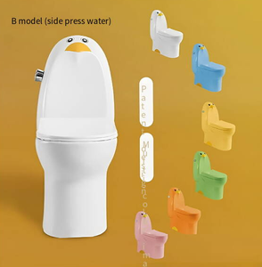 Sièges <span class=keywords><strong>de</strong></span> <span class=keywords><strong>toilette</strong></span> allongés pour enfants en céramique colorée avec couvercle en PP, fixation au sol, réservoir encastré, idéal pour les écoles - Product Image 3