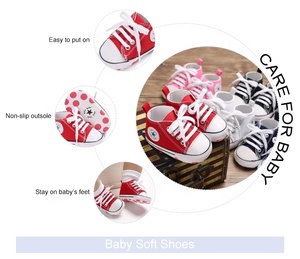 Wholesale plain baby shoes new fashion Canvas star breathable Anti-slip toddler baby casual shoes - Product Image 2