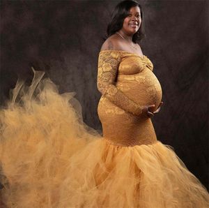 Mujeres embarazadas y ropa de vestir hasta el suelo, vestido de mujer <span class=keywords><strong>embarazada</strong></span> con bordado artístico, vestido de encaje elegante - Product Image 1