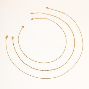 Collar de acero inoxidable - no se desvanece. Cadena sencilla de tres hilos en capas para mujer. Nuevo producto de otoño/invierno, cadena para cuello de 18k. - Product Image 6