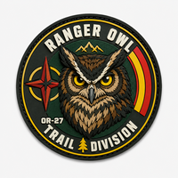 Patch moral personnalisé en PVC 3D, motif hibou, rond, pour sacs à dos tactiques, chapeaux, vestes, équipement de plein air AWELLS