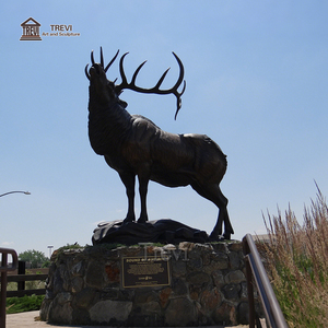 Trevi Ngoài Trời Công Viên Trang Trí Sống Động Như Thật Bền Động Vật Hoang Dã Điêu Khắc Cuộc Sống Kích Thước Bằng Đồng Roaring Hươu Bức Tượng Thương Mại Cho Bán - Product Image 5