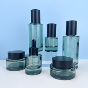 Special Green Transparent Hair Oil Pure Liquid Serum Glass Dropper Bottle with Black Collar and Rubber Head for Skincare - Product Image 5