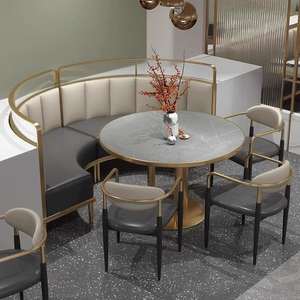 Venta caliente modelo Hotel comedor café sillas y mesas de mármol restaurante cabina asientos muebles - Product Image 3