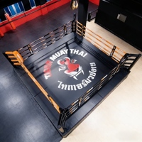 Anneau de boxe professionnel personnalisé avec surface antidérapante durable en acier et cuir PVC pour l'entraînement de MMA, Muay Thai et de boxe