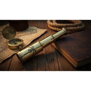 Telescopio de Mano de Latón Sólido Thorinstruments 6x30mm, Lupa Pirata, Decoración Náutica, Regalo, Uso en Interiores - Product Image 4