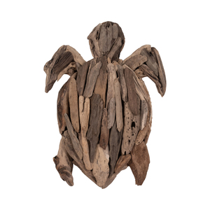 Scultura di Tartaruga in Legno di Recupero Costiero, Statuetta Artigianale per Decorazione Casa, Arte da Parete, Soggiorno, Ufficio, Bagno, Accento per Mensola - Product Image 1