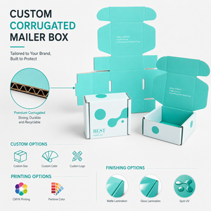 Corrugated Mailer Boxes Foldable Shipping Boxes Recycled Materials Eco-Friendly Embossing Matt <b>Lamination</b> - Product Image 3