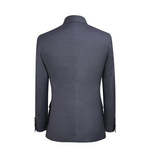 En stock – Costume d'affaires haut de gamme pour homme, simple boutonnage, gris foncé, sergé teint en fil, taille XL, braguette zippée – Vente en gros de costumes pour homme grandes tailles - Product Image 4