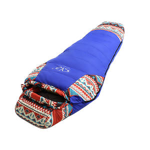 Sac de couchage en duvet pour adulte Shengyuan, style momie, coupe-vent, chaud, pour le camping en hiver, couleur bleu orange - Product Image 1