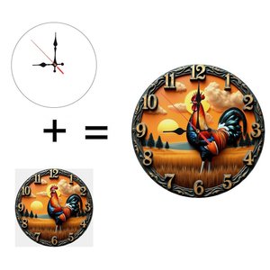 <b>Round</b> Wooden Wall Clock 25cm Silent Non Ticking Living Room Bedroom Hanging Clock - Product Image 1