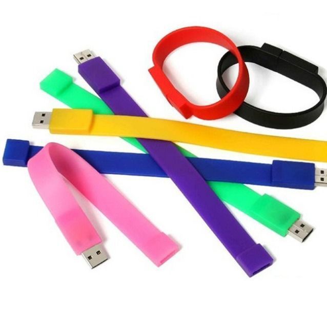 New Silicone Wristband USB Drive 16G USB 2.0/3.0 Advertising Promotional Gifts for School Activities Enterprise LOGO 1-Year