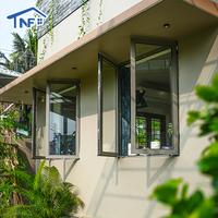 Ventanas Francesas Modernas Insonorizadas con Marco de Aluminio Blanco y Negro, Abatibles, para Casas y Villas
