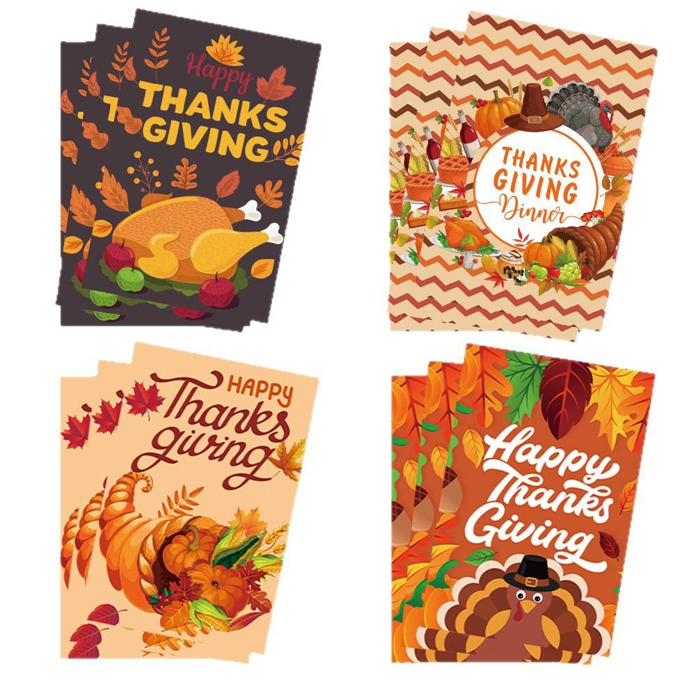 Carte de voeux de Thanksgiving 12 pièces/ensemble