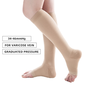 <span class=keywords><strong>Bas</strong></span> médicaux en nylon à bout ouvert, <span class=keywords><strong>bas</strong></span> de contention en spandex, <span class=keywords><strong>bas</strong></span> de compression noirs, hauteur genou, 15-20 mmHg - Product Image 3