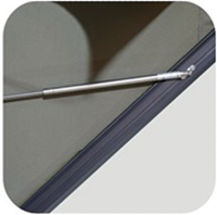 Extension triangulaire en alliage d'aluminium en forme de U (double fente) pour tente d'été, étanche >3000mm, bande LED, prise USB rapide