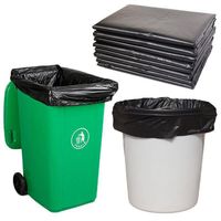 Grands sacs poubelle jetables en maille PE résistants de 13, 39, 55 gallons, 120 litres, sacs poubelle noirs imprimés en gravure