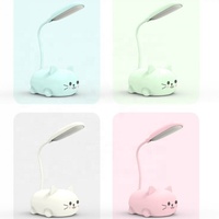 Lampe de bureau réglable pour la protection des yeux, lumière de lecture pliable flexible, lampe de table LED mignonne en forme de chat, veilleuse pour enfants