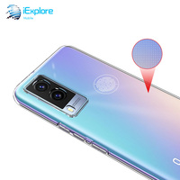 IExplore Soft Crystal Clear Transparent 2mm TPU Phone case avec Fingerprint Proof Spot pour Vivo V21E 5G V605G Y400 V50 LITE 5G