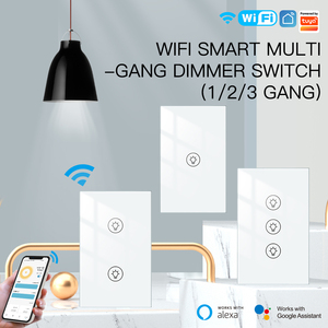 Interrupteur intelligent multi-gang Tuya WiFi avec variateur <span class=keywords><strong>de</strong></span> lumière, contrôle indépendant, compatible Smart Life/APP Tuya, fonctionne avec la définition des modes d'éclairage et <span class=keywords><strong>de</strong></span> l'état <span class=keywords><strong>de</strong></span> marche. - Product Image 2