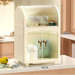 Estante de secado de platos de cocina, cesta a prueba de pan, biberón, caja de almacenamiento, portavasos de plástico con tapa de concha - Product Image 6